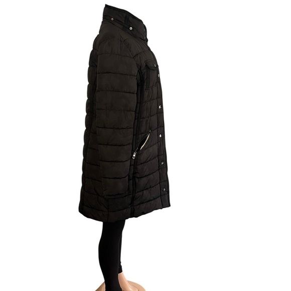 Desigual Black Quilted Puffer Coat Full Length - Picture 5 of 10